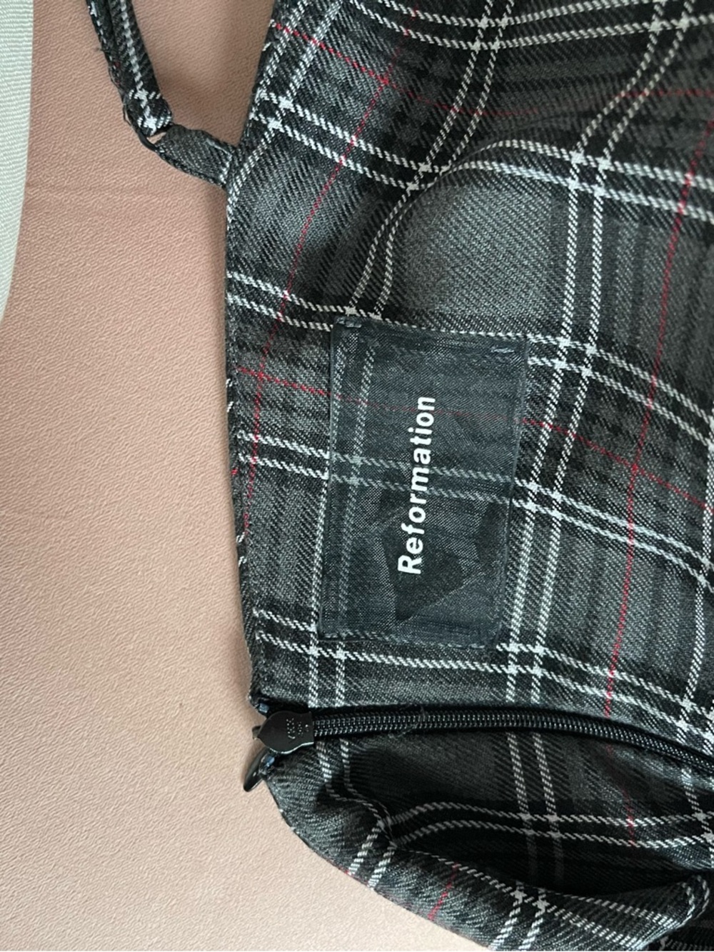 Reformation 90s style Plaid Spaghetti-Strap Mini Dress - Picture 3 of 3